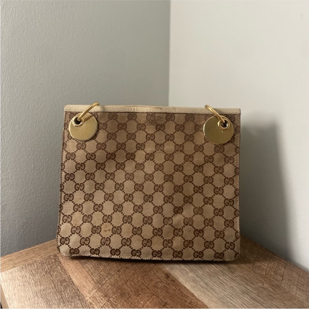 Authentic Gucci GG Canvas Eclipse Messenger Crossbody Bag - Picture 2 of 12